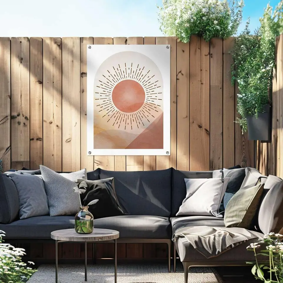 Tuinposter Zon - 80 x 60 - Bruin