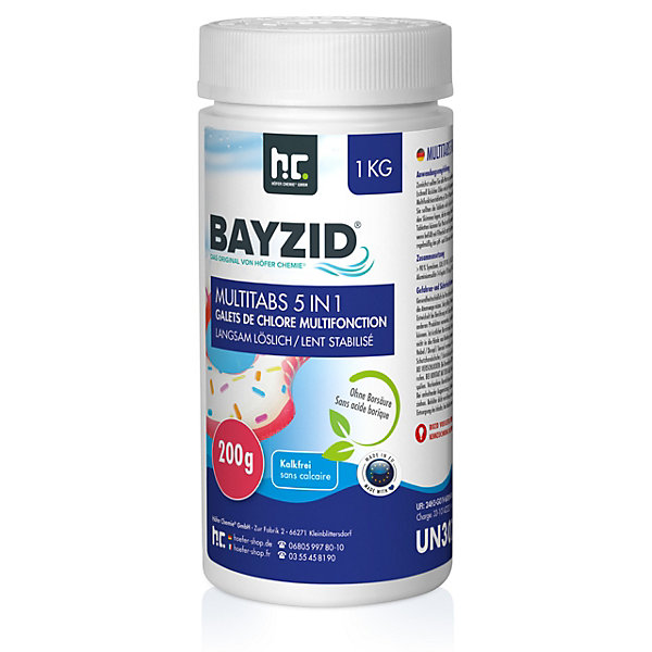 Galets de chlore multifonction 200g5en1 Bayzid en sceaux de 1 KGx1