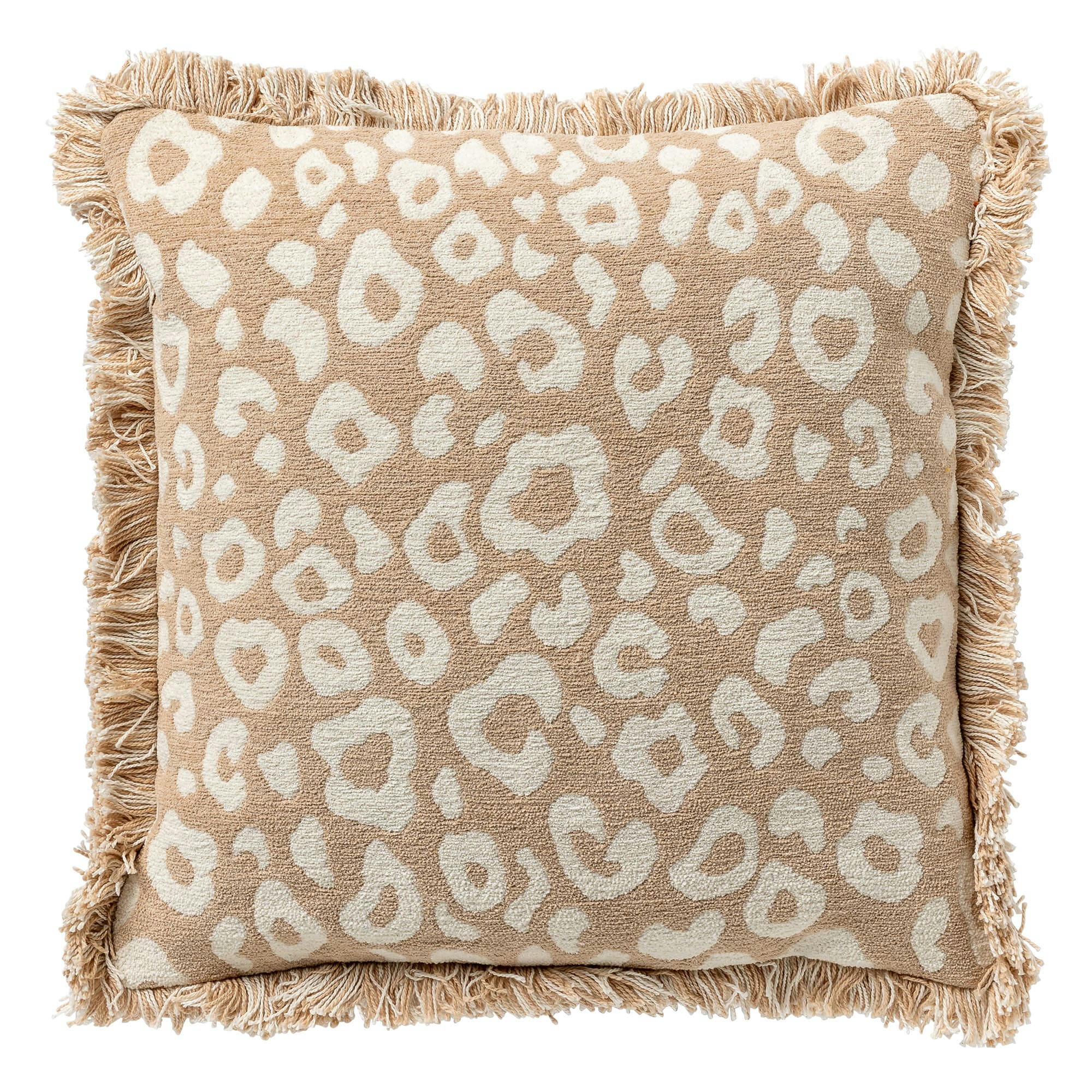 - Housse de coussin beige en coton-45x45 cm avec imprimé animalier