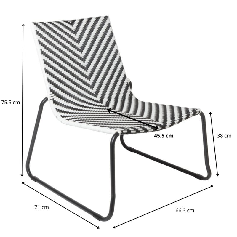 Tuinset Costa - zwart/wit - 3-delig