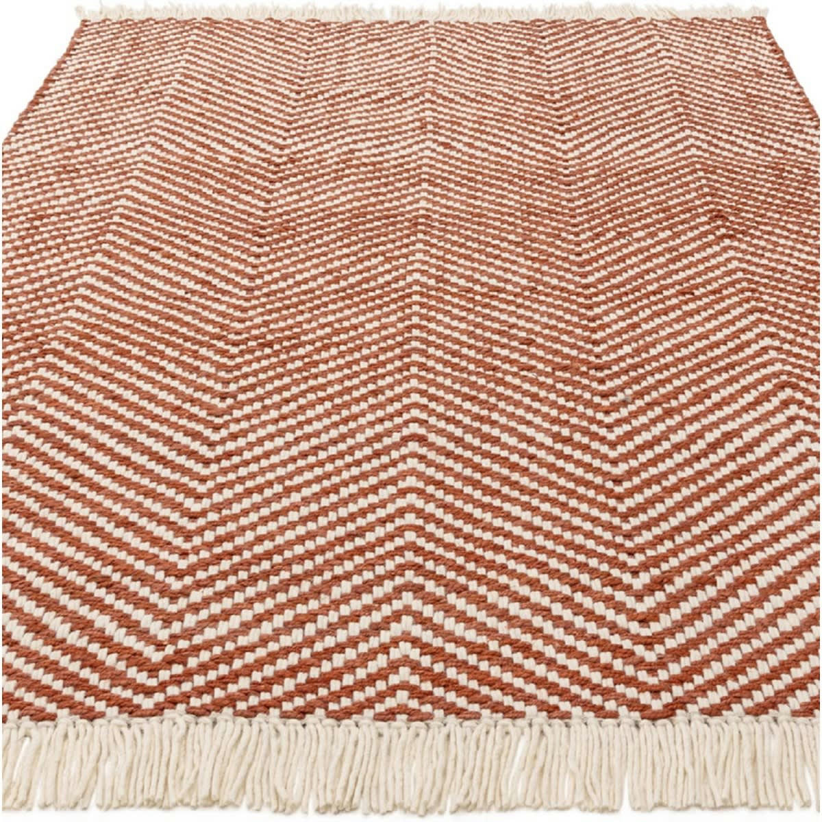 VIGA - Tapis de salon en jute rouge 120x170 cm