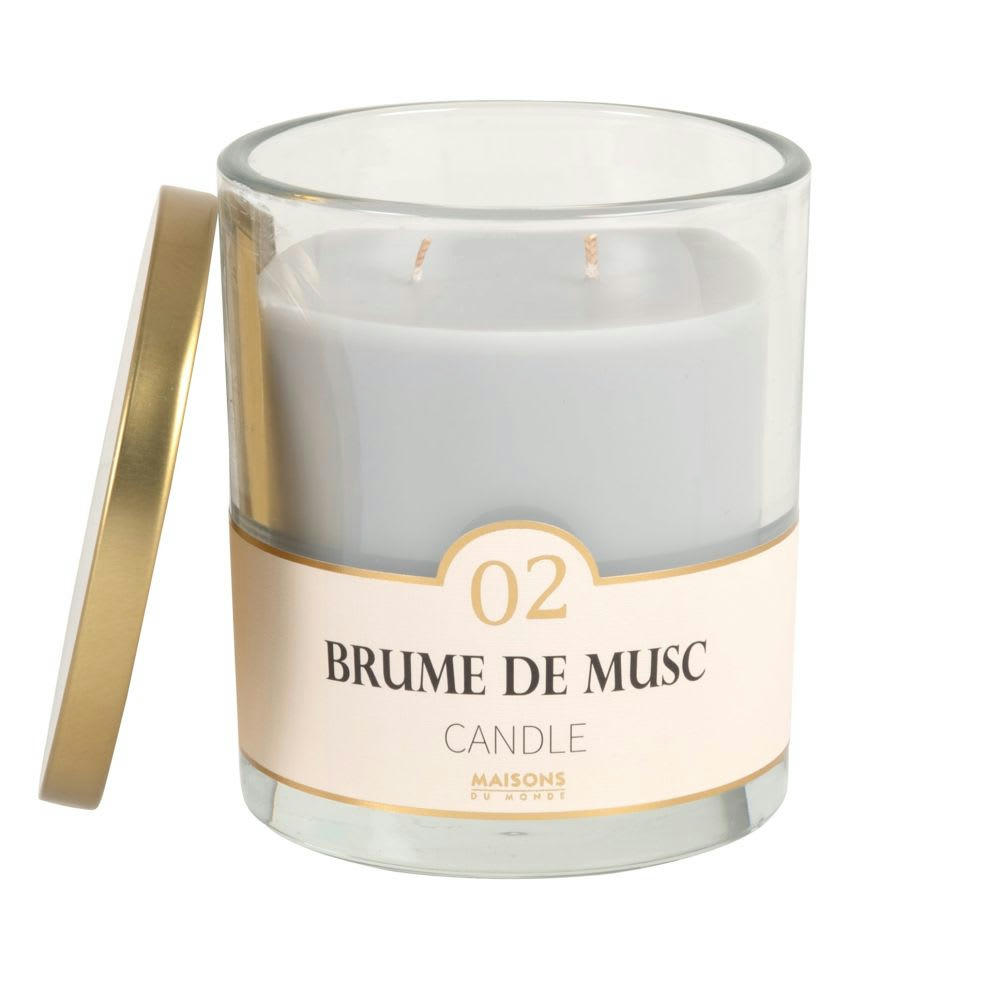COLORAMA - Bougie parfumée grise en verre H11, 400g