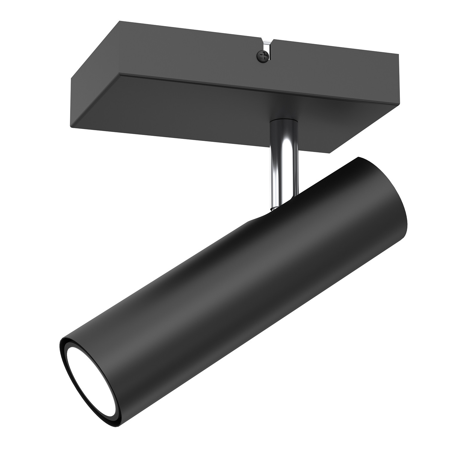 Spot prostokątny czarny mat-chromowany Axion 1xGU10x8W IP20 Luminex