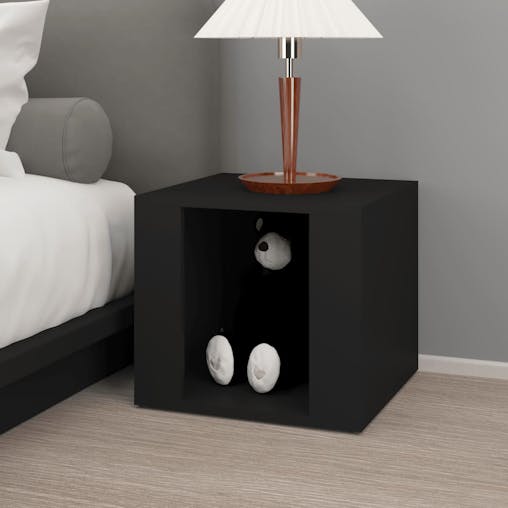 NNEVL Bedside Table Black 41x40x36 cm Engineered Wood