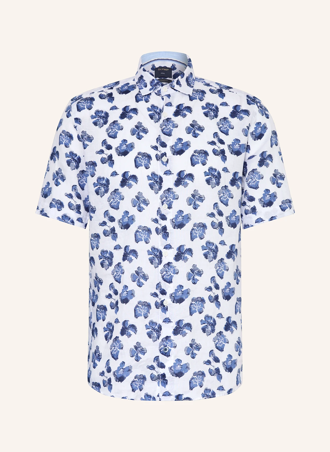 OLYMP Kurzarm-Hemd Casual regular fit aus Leinen