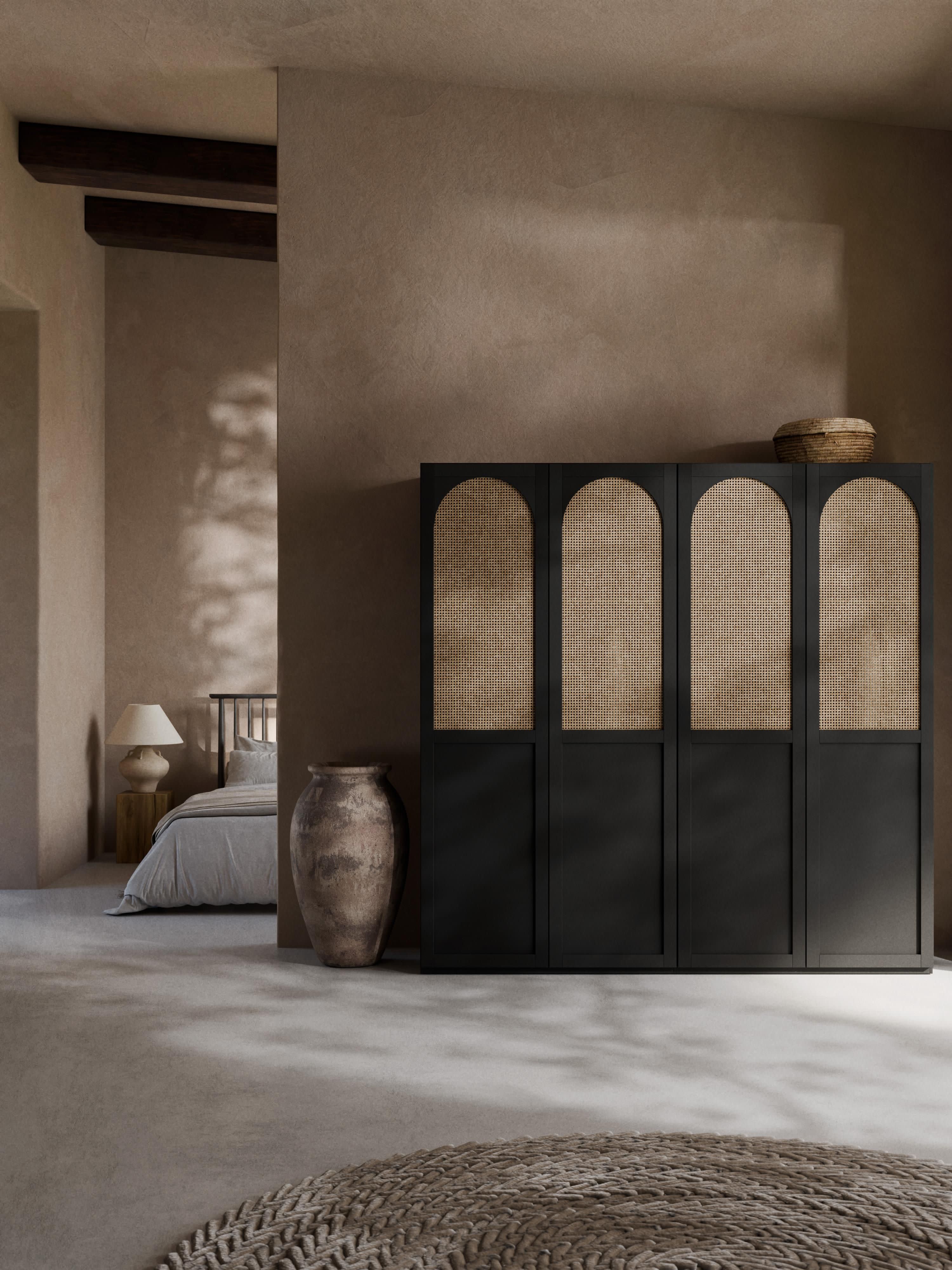 Modularer Drehtürenschrank Jeanne, 200 cm Breite, in verschiedenen Größen