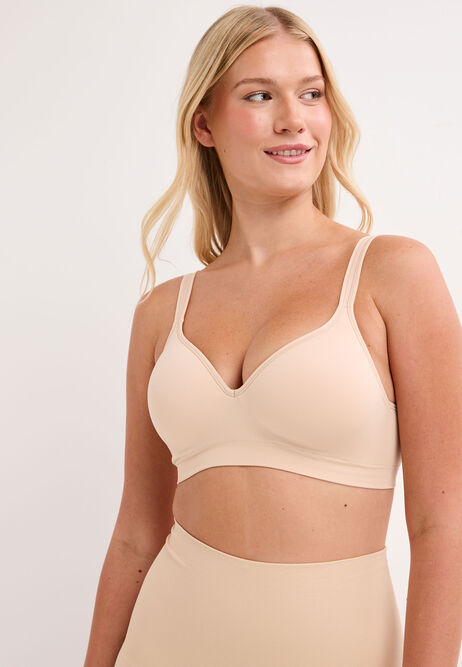 Womens Nude Non Wired Seamless Bra (B-E)