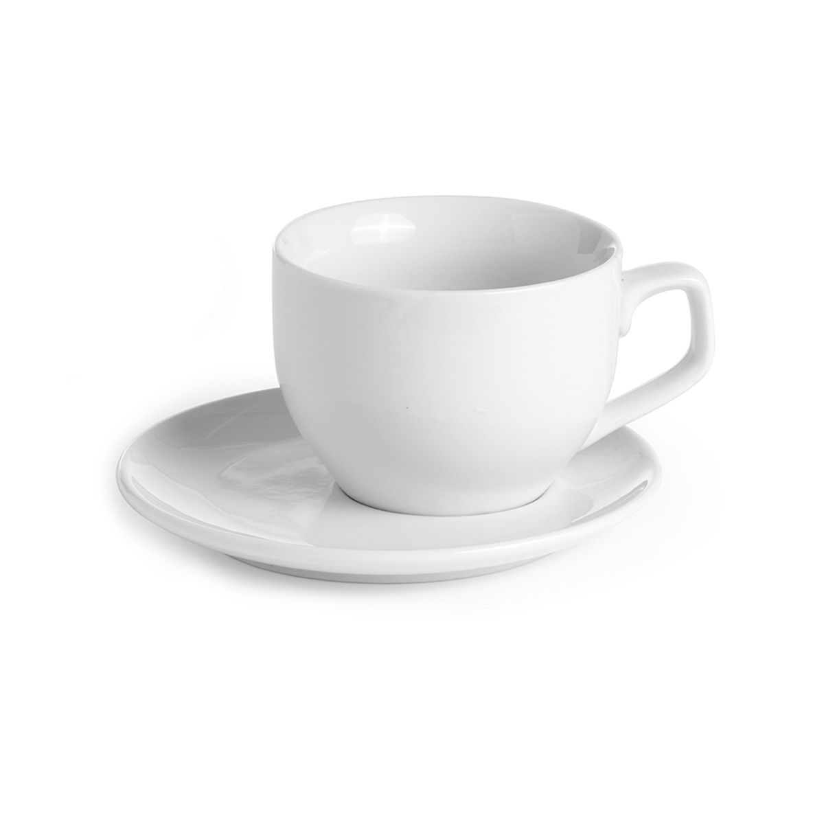 Chavena de cafe em porcelana com pires