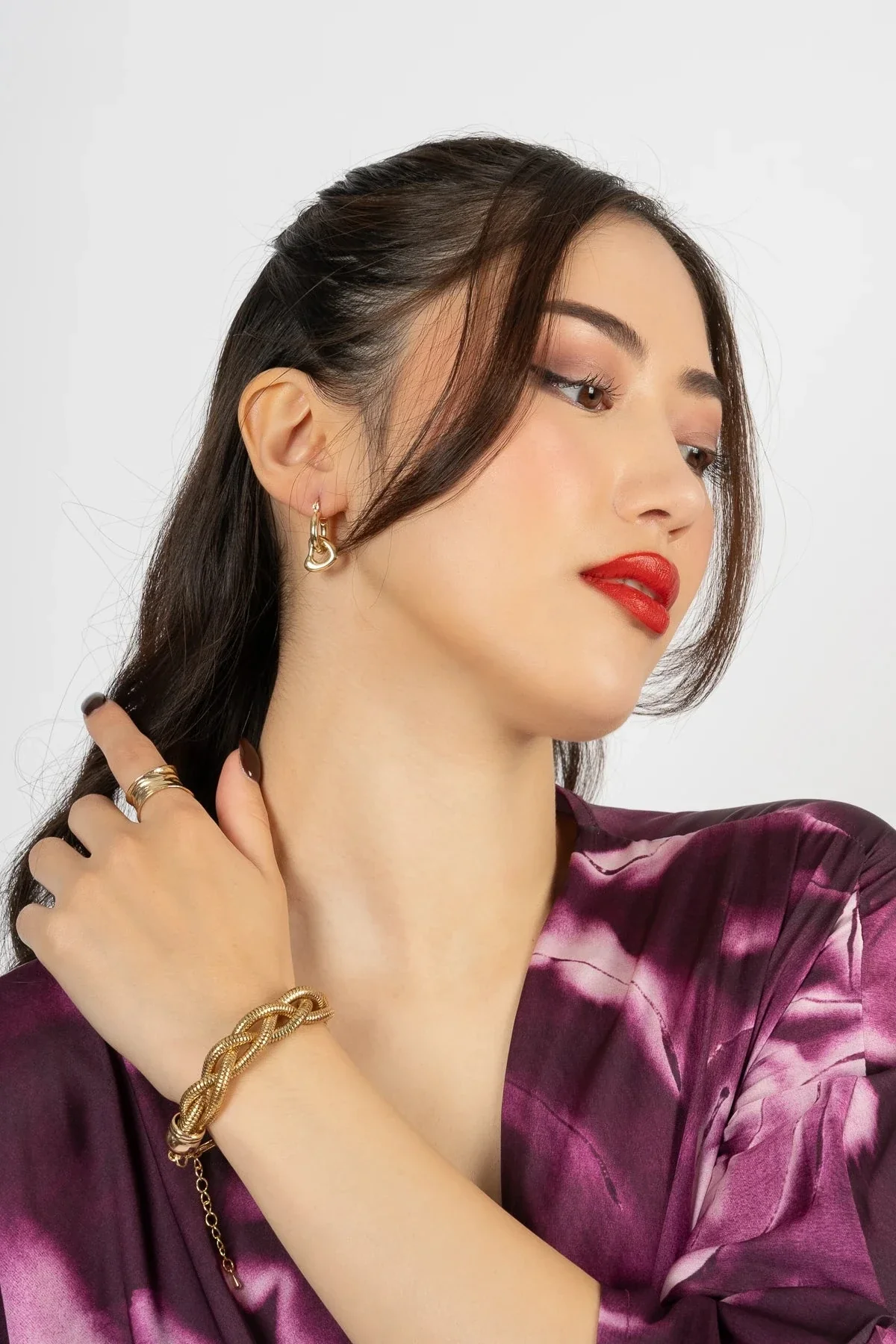 Gold Chunky Plaited Bracelet