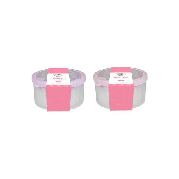 C&M Kids Round Plastic Glitter Tubs 3 Pk