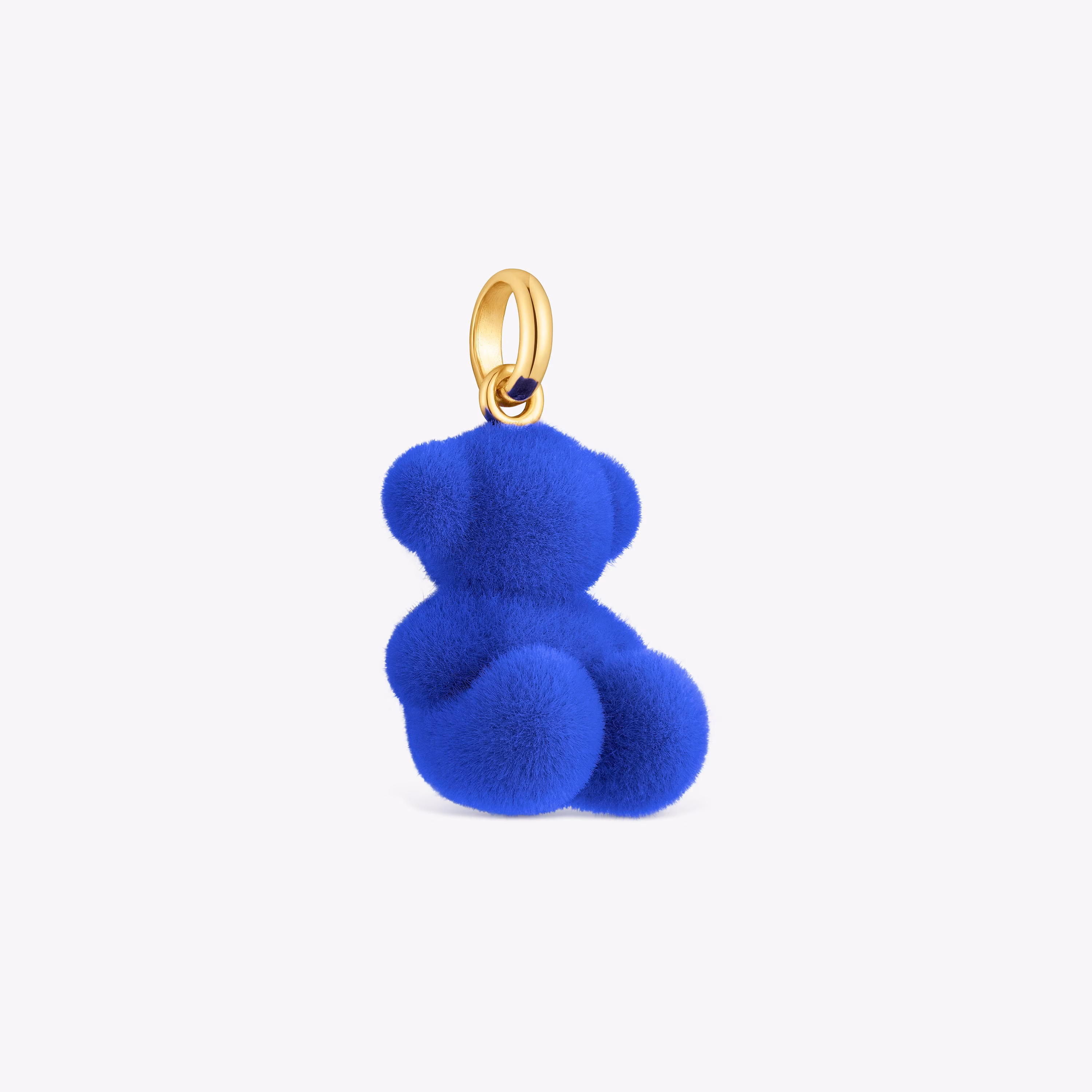 Colgante oso velvet en color azul con baño de oro 18 kt sobre plata Bold Bear