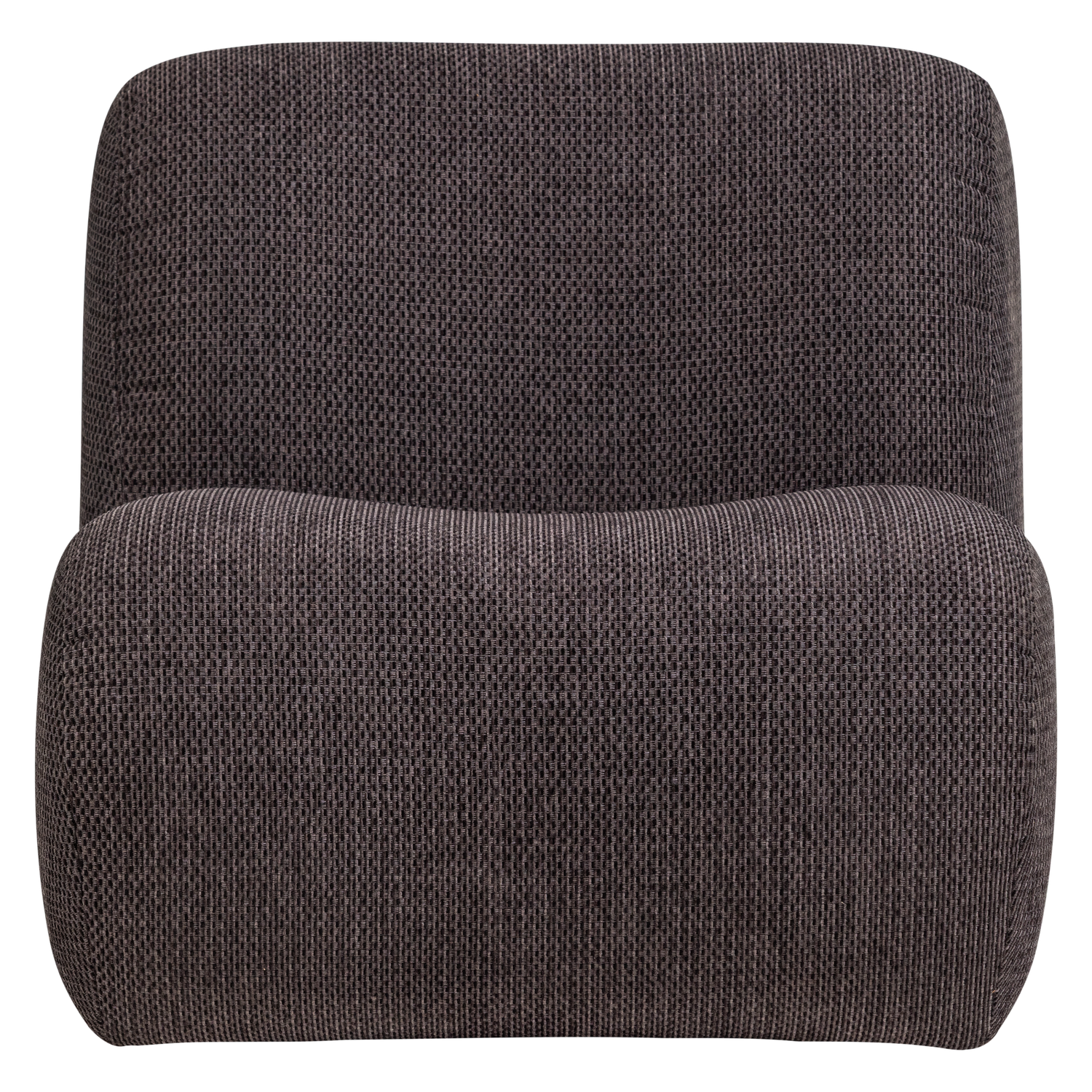 WOOOD fauteuil craquelé Nomu - Chenille - Antraciet - 74x76x92