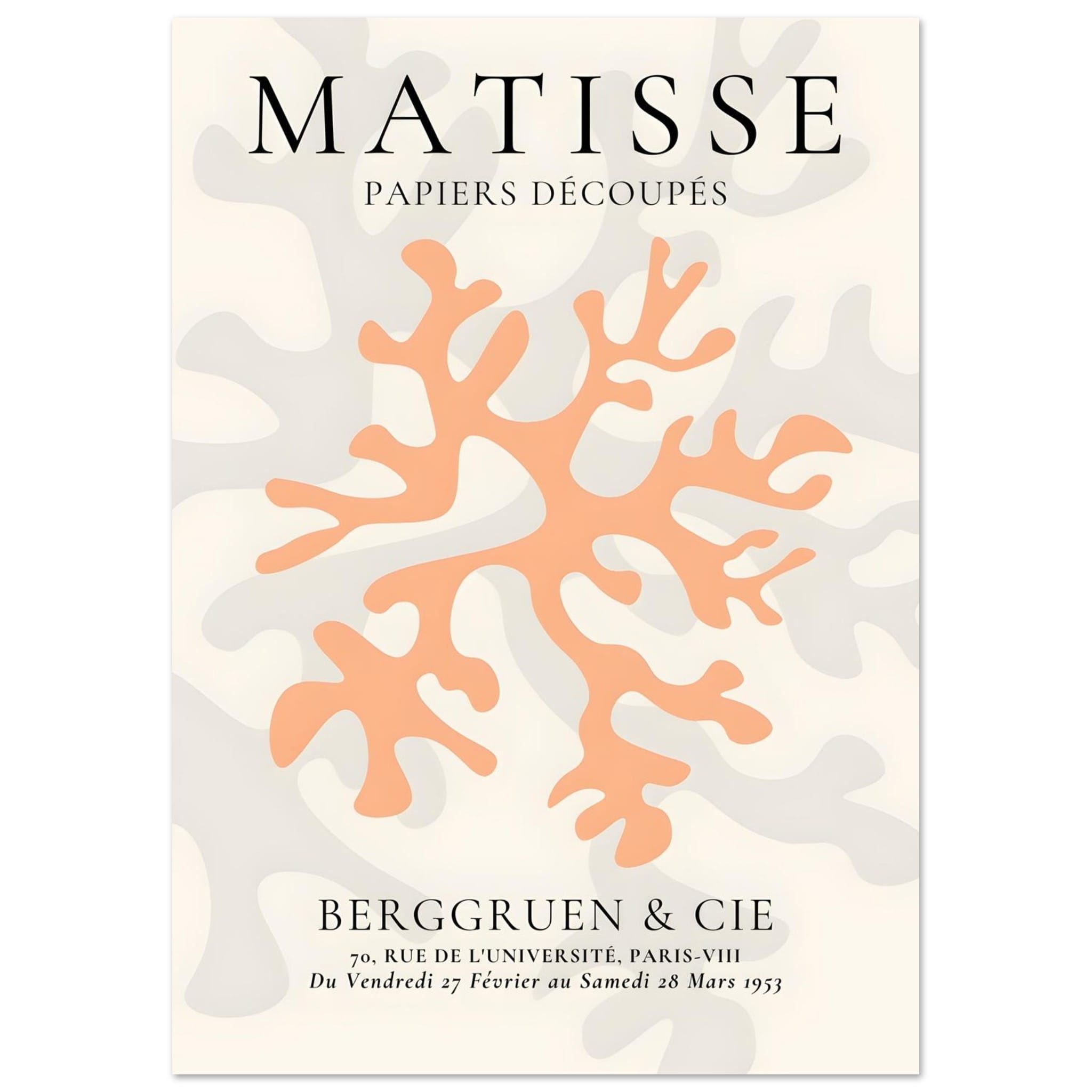 Artfulprints Poster Matisse – Orange coral  - A4 21x29.7 cm - Oranje