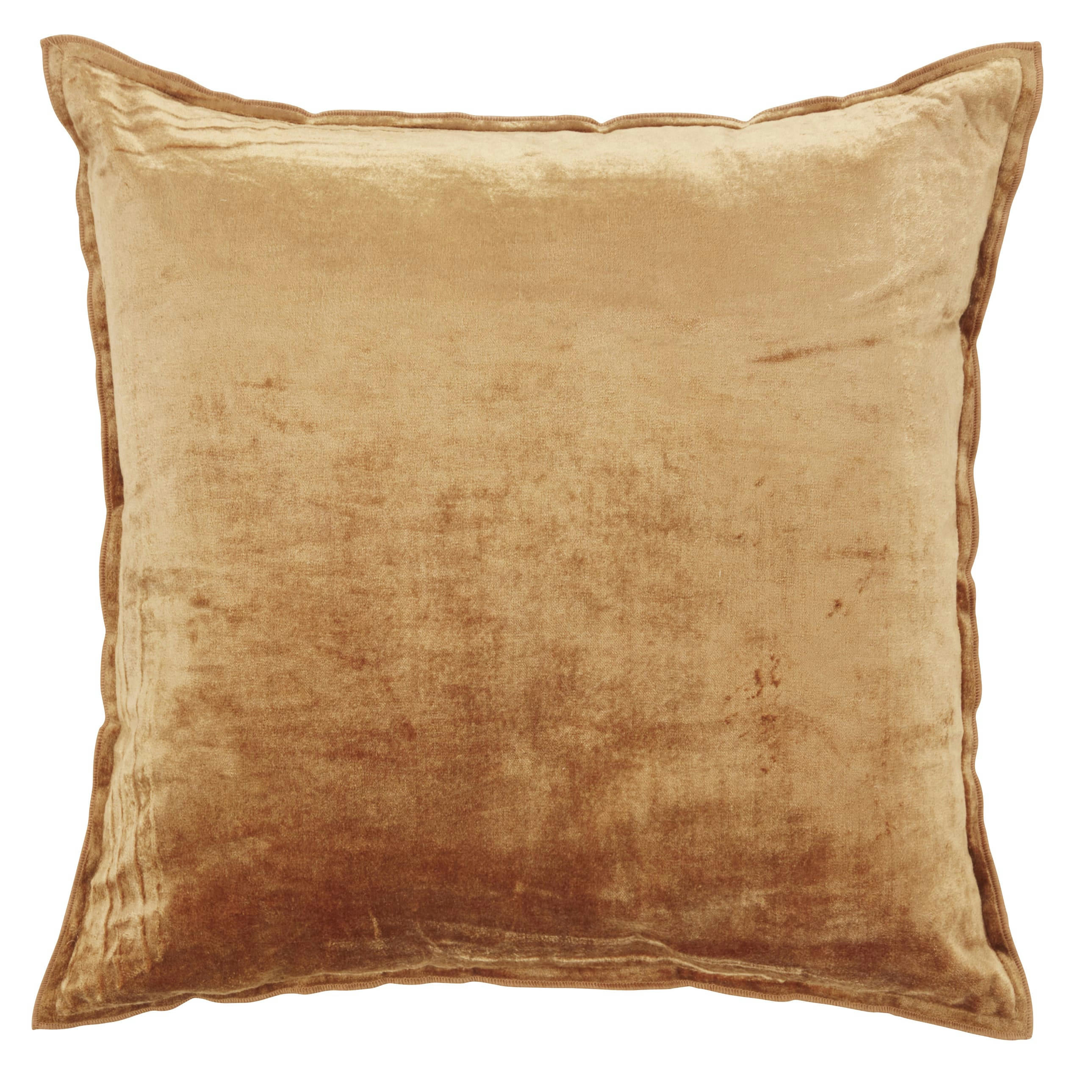 BOLZA - Coussin en velours jaune ocre 45x45