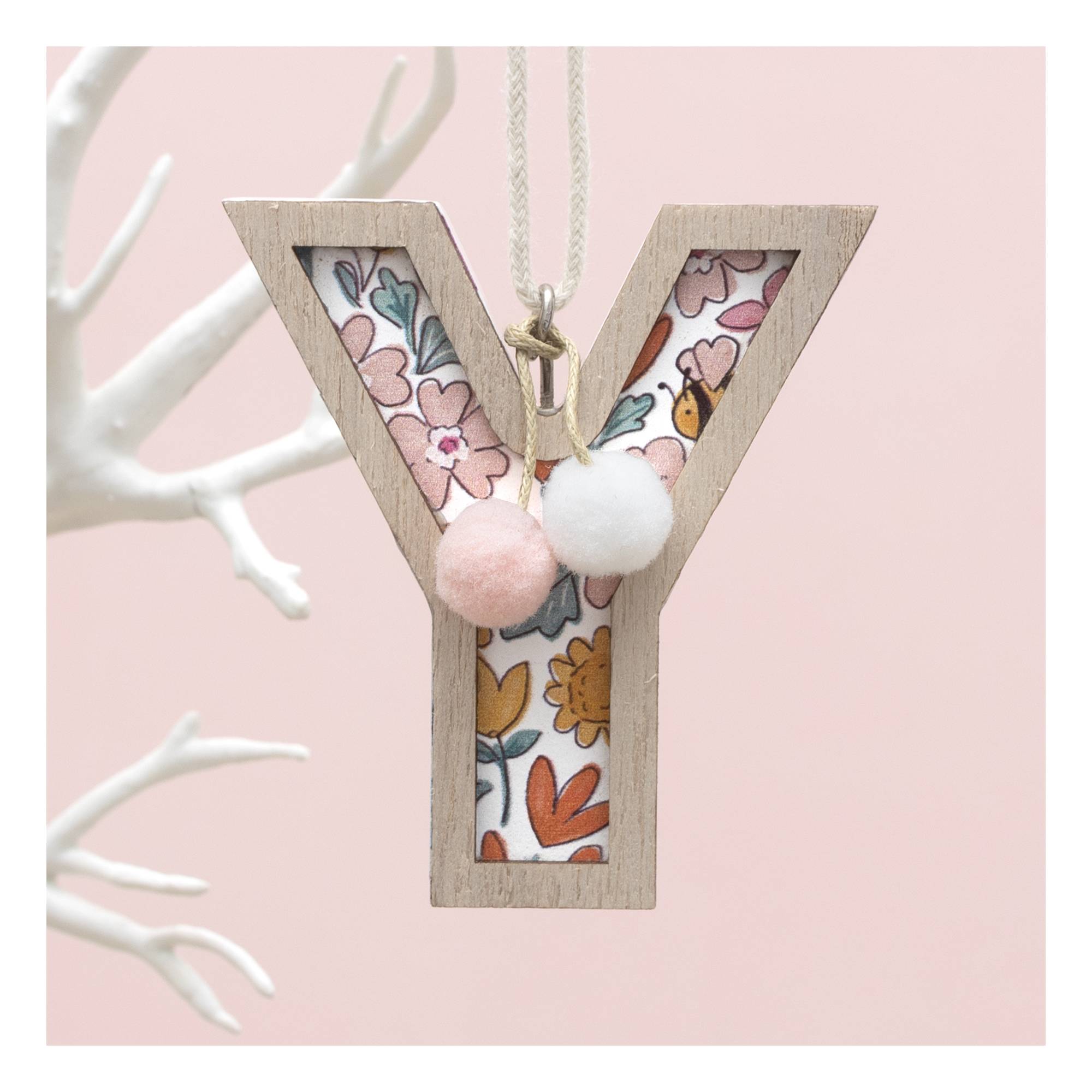 Hanging Wooden Letter Y 7.5cm