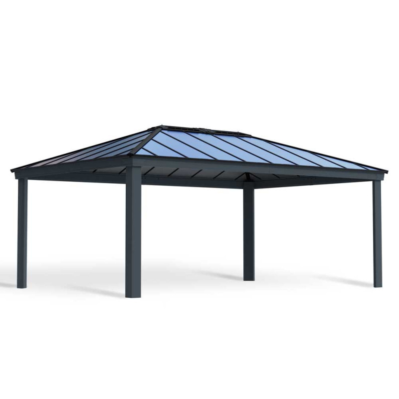 Carport en aluminium Colorado gris foncé 19,5 m²