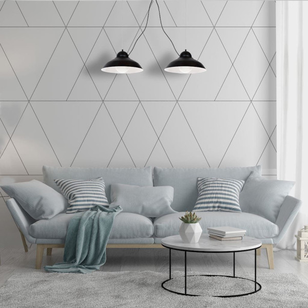 Lampa wisząca czarno-biała GUSTAV 2xE27x60W wym: 110x100x40 cm Milagro