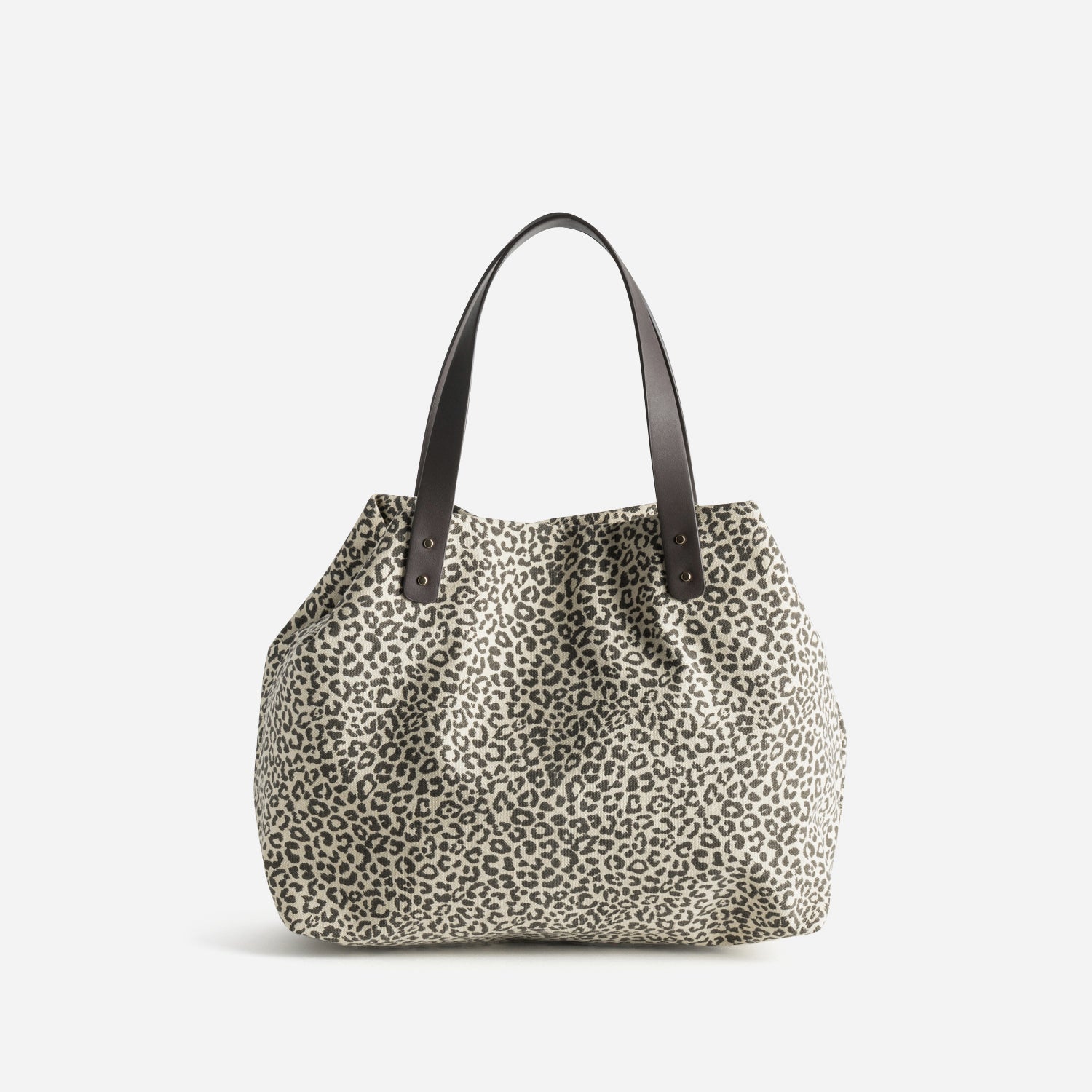 Sac cabas beige motif léopard
