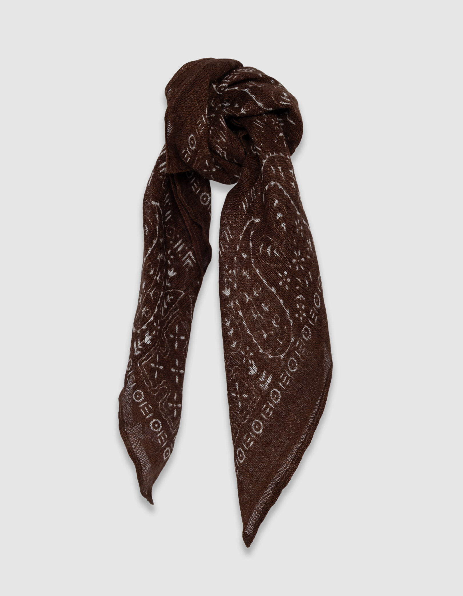 Foulard carré marron esprit bandana Homme