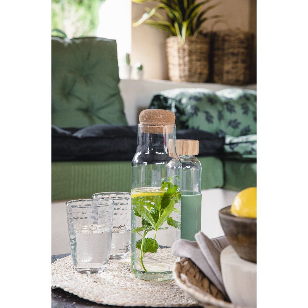 Bouteille en verre avec bouchon liège 1L