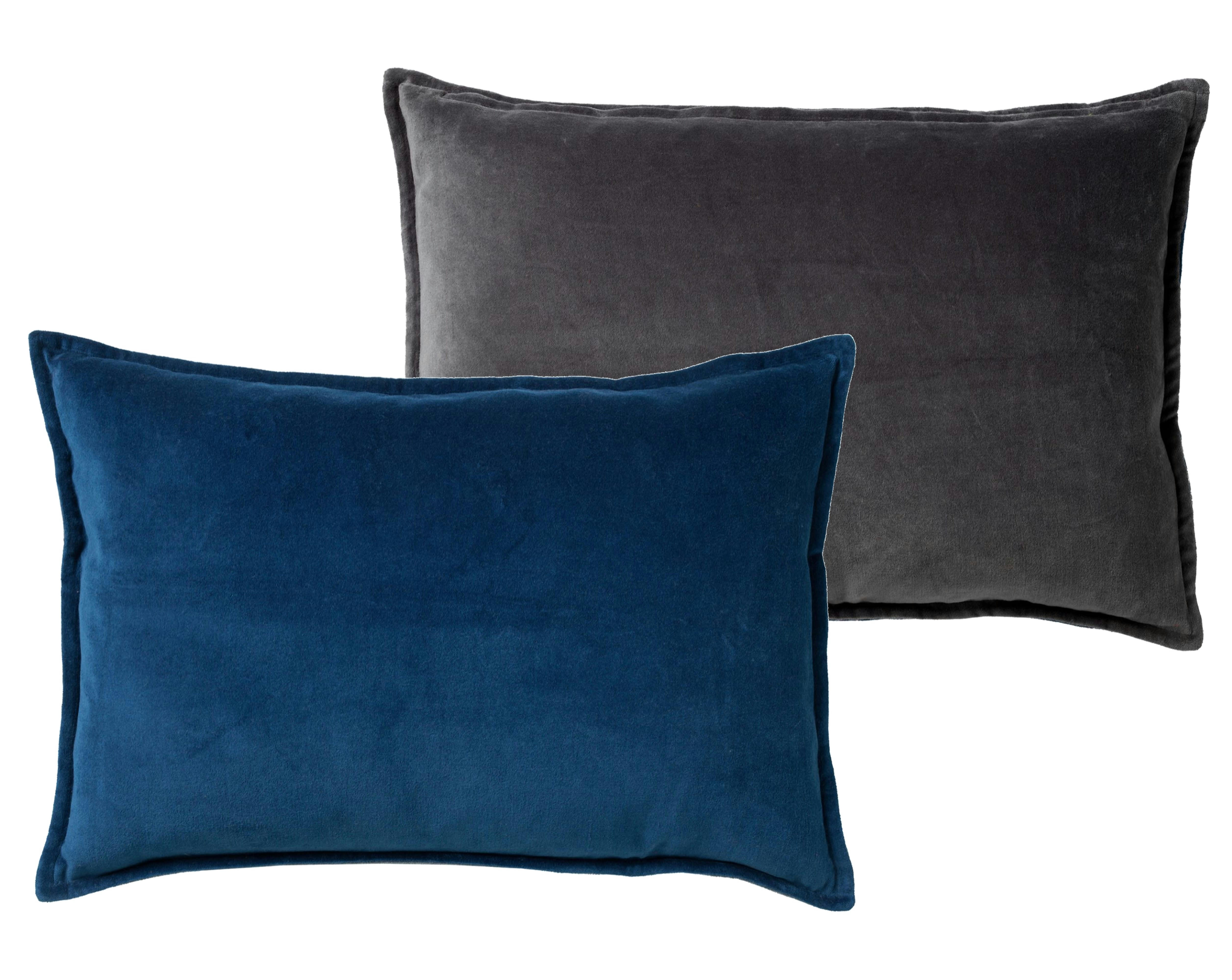FAY - Housse de coussin bleu en velours-40x60 cm uni