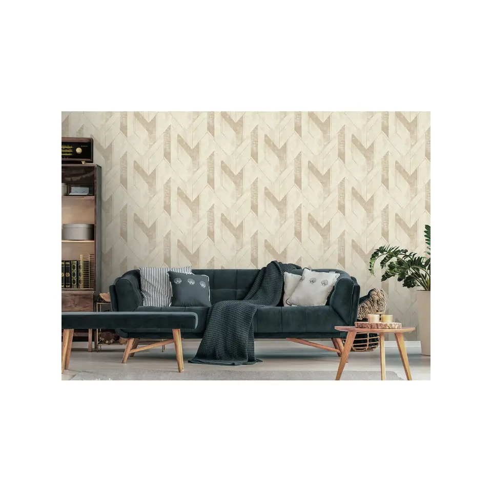 Dutch Wallcoverings - Jungle Fever Scilla beige/goud - 0,53x10,05m