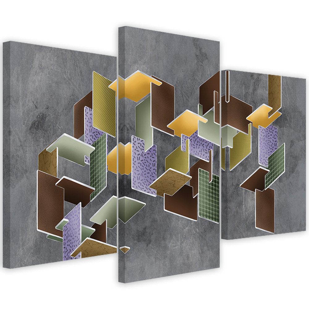 Feeby Obraz tryptyk na płótnie Puzzle 3D