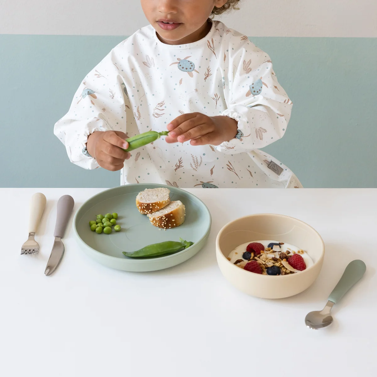 Cam Cam Copenhagen - Besteckset für Kinder, Rainbow, olive mix (3er-Set)
