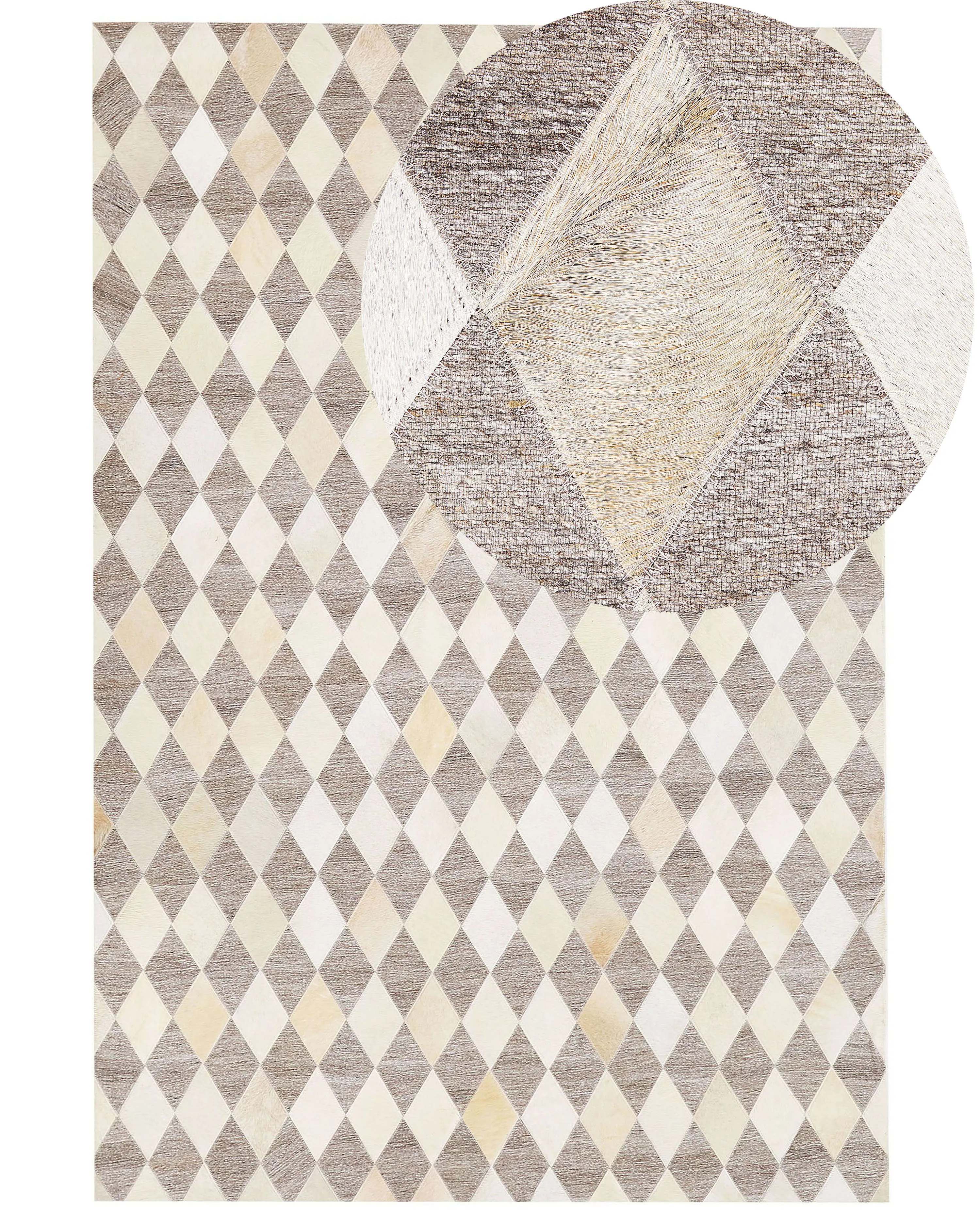 Rug SESLICE Beige 140 x 200 cm Leather