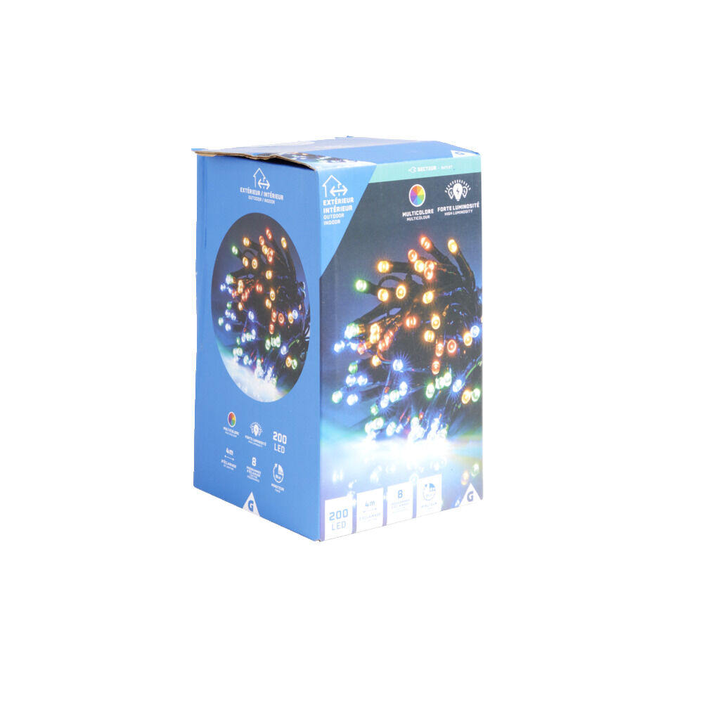 Guirlande lumineuse extérieur 200LED cluster multicolore 4m