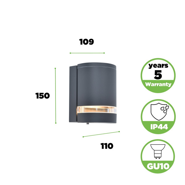 Kinkiet zewnętrzny antracyt FOCUS 1xGU10x35W IP44 Lutec