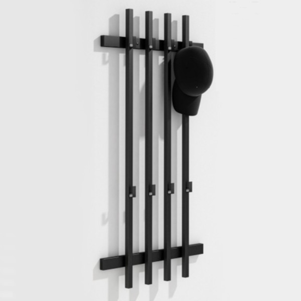 Wieszak ścienny lamele loft 100x40cm czarny metalowy do przedpokoju