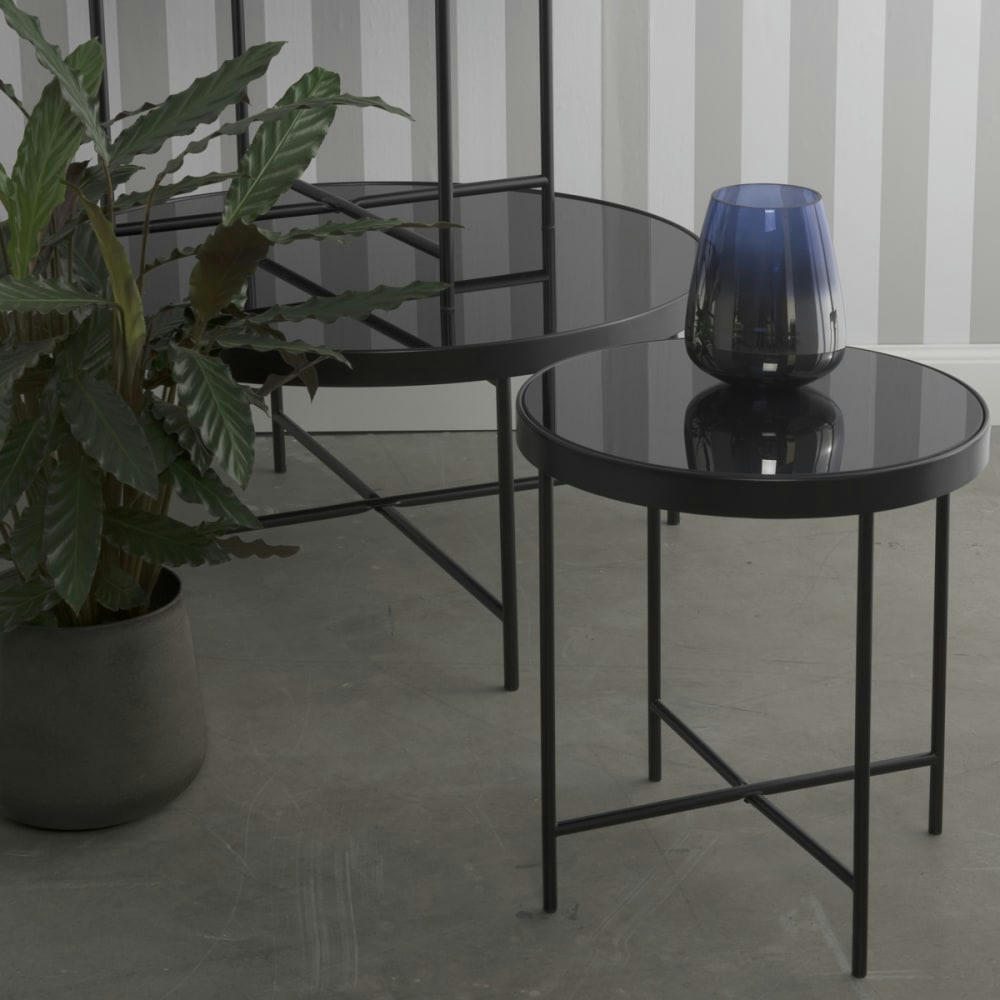 - Table basse métal noir H46cm