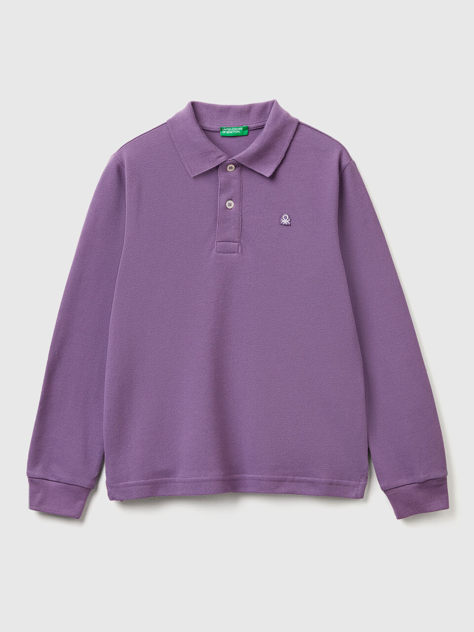 Long sleeve polo in cotton