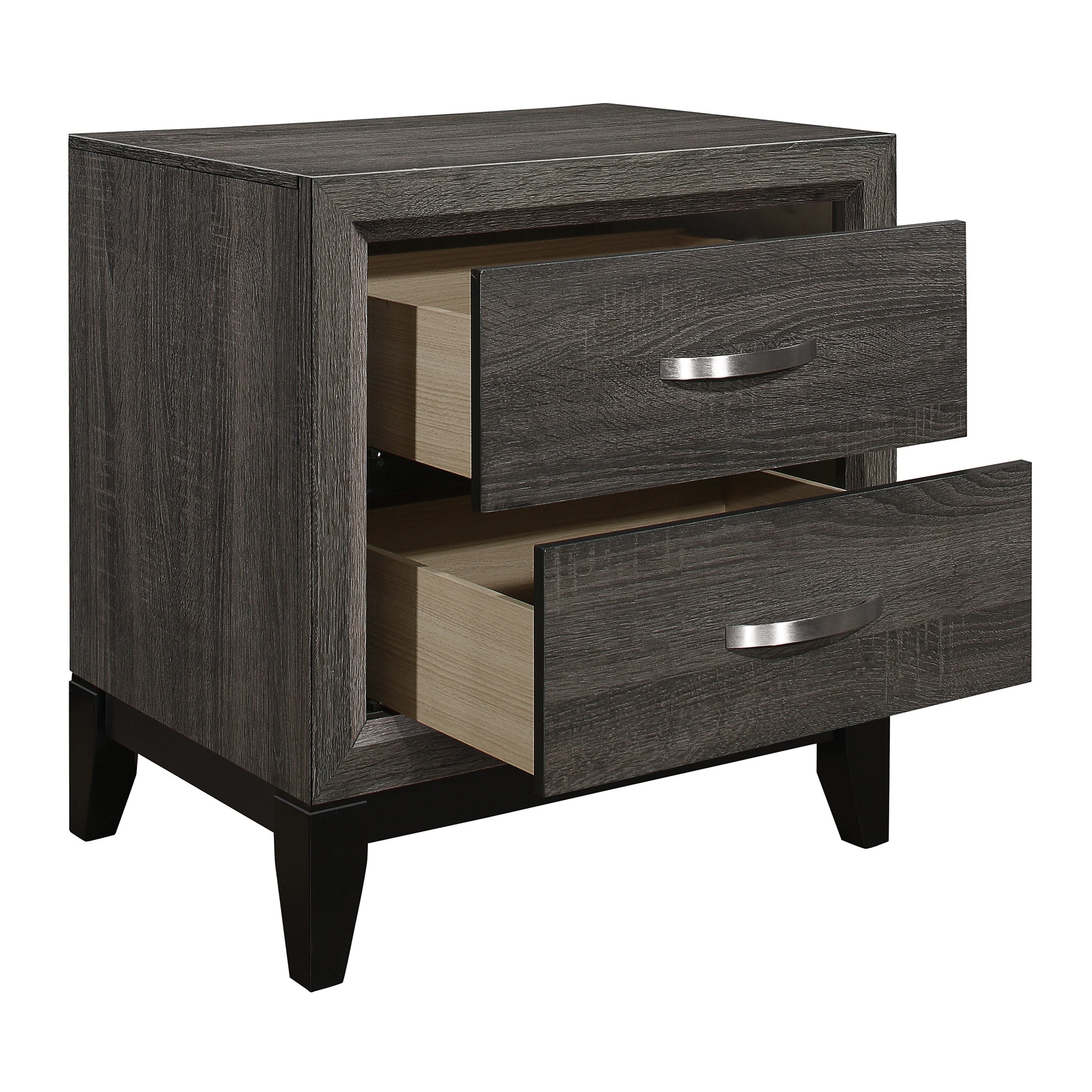 Contemporary Styling 1pc Nightstand Dovetail Drawers Unique Bedroom Furniture
