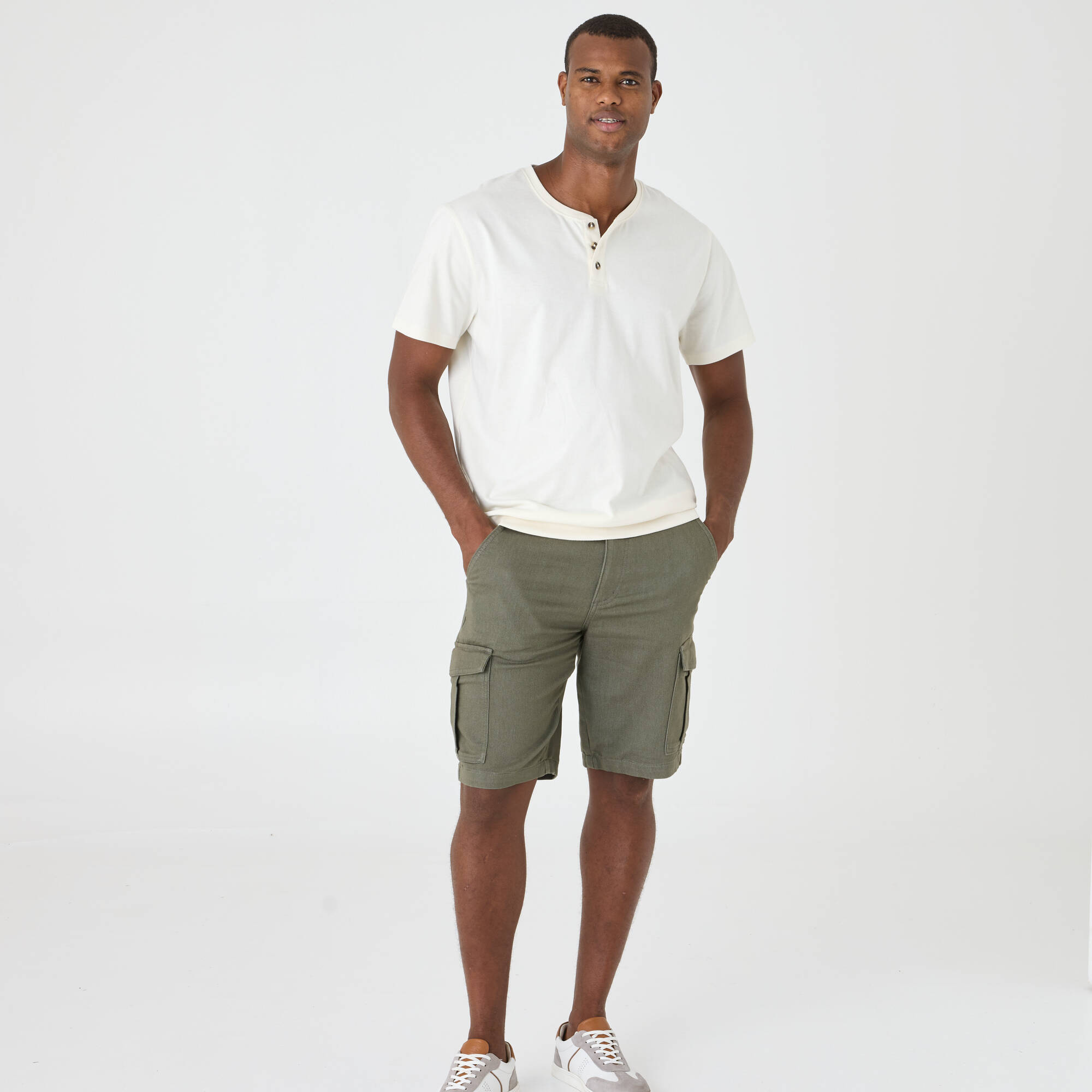 T-shirt Henley confort manches courtes - coton biologique(**)