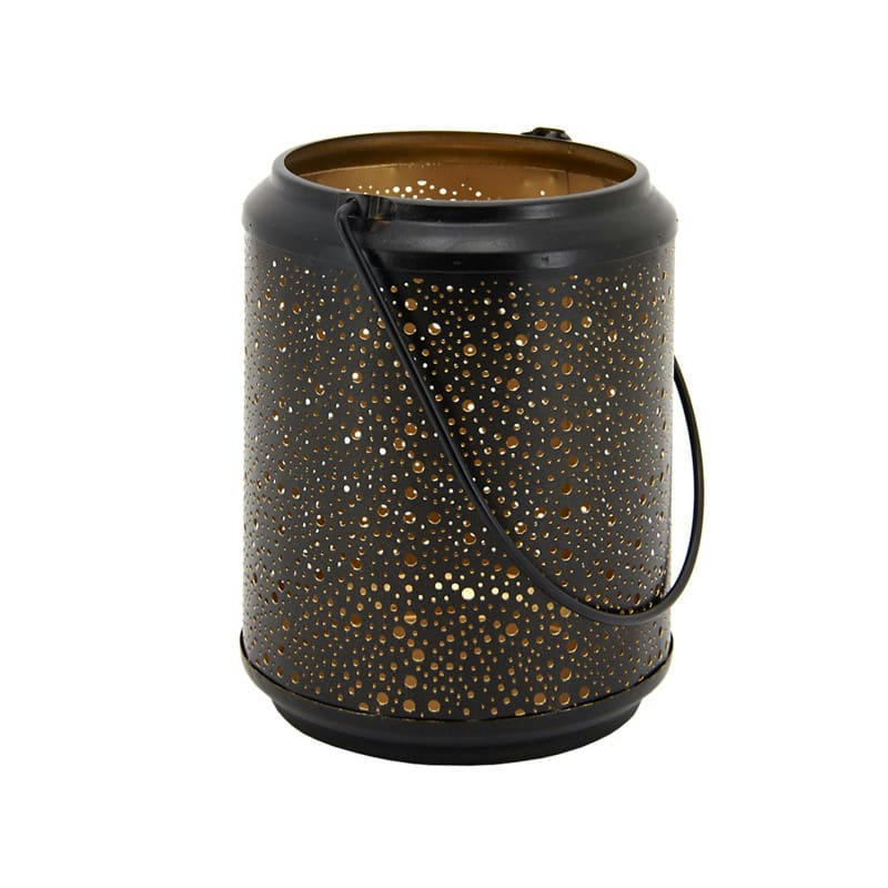 - Photophore métal doré et noir 20 cm