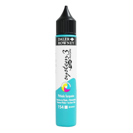 Daler-Rowney System3 Phthalo Turquoise Fluid Acrylic 29.5ml (154)