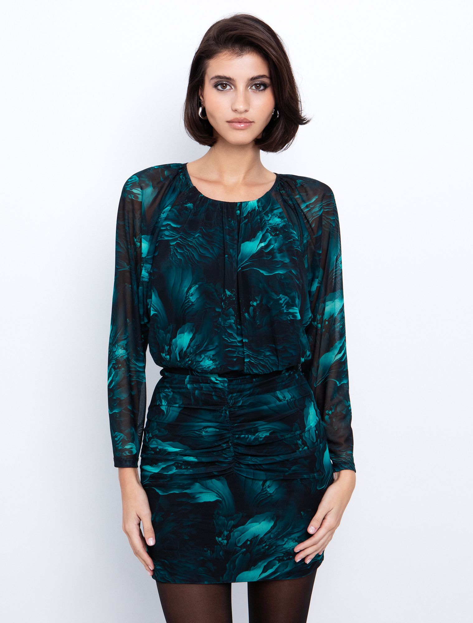 Χmas: Τulle μίνι φόρεμα εμπριμέ