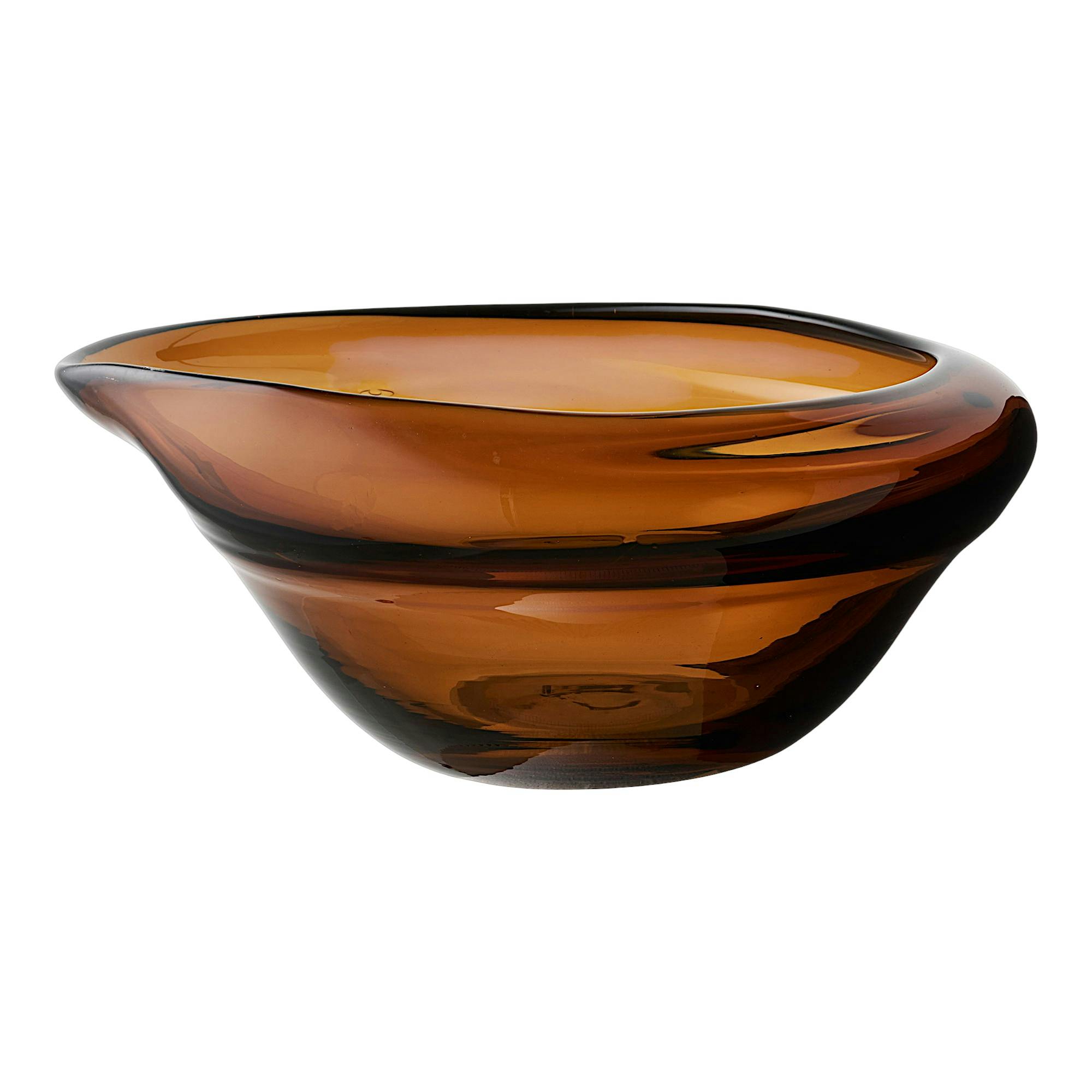 Coupe décorative en verre brun