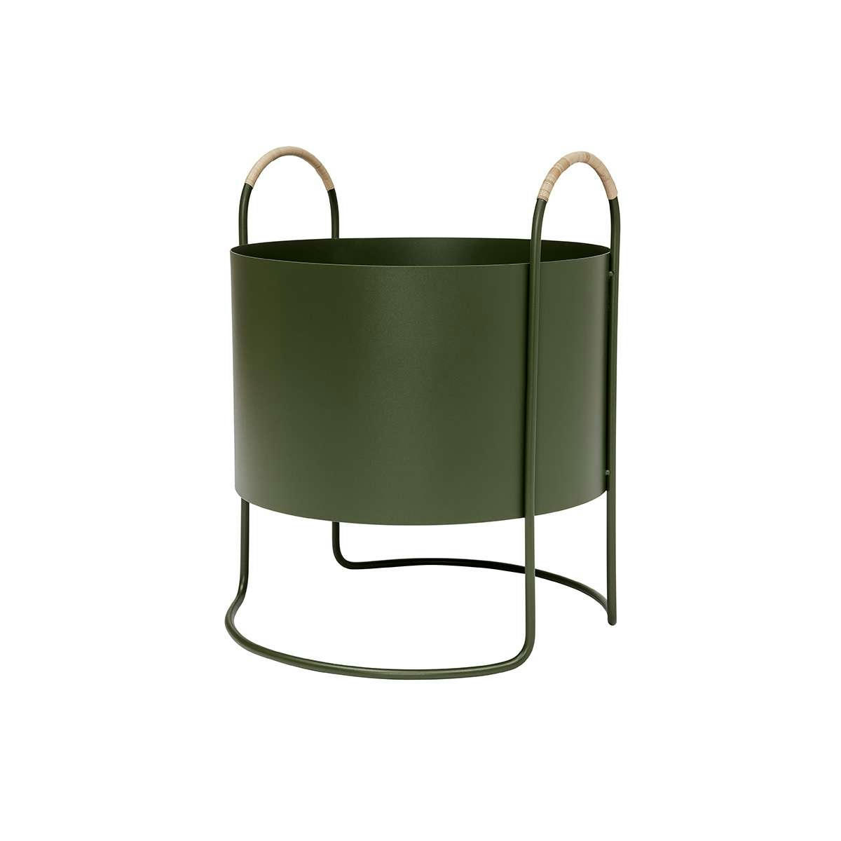 MAKI - Jardinière vert en fer H50x42x40cm
