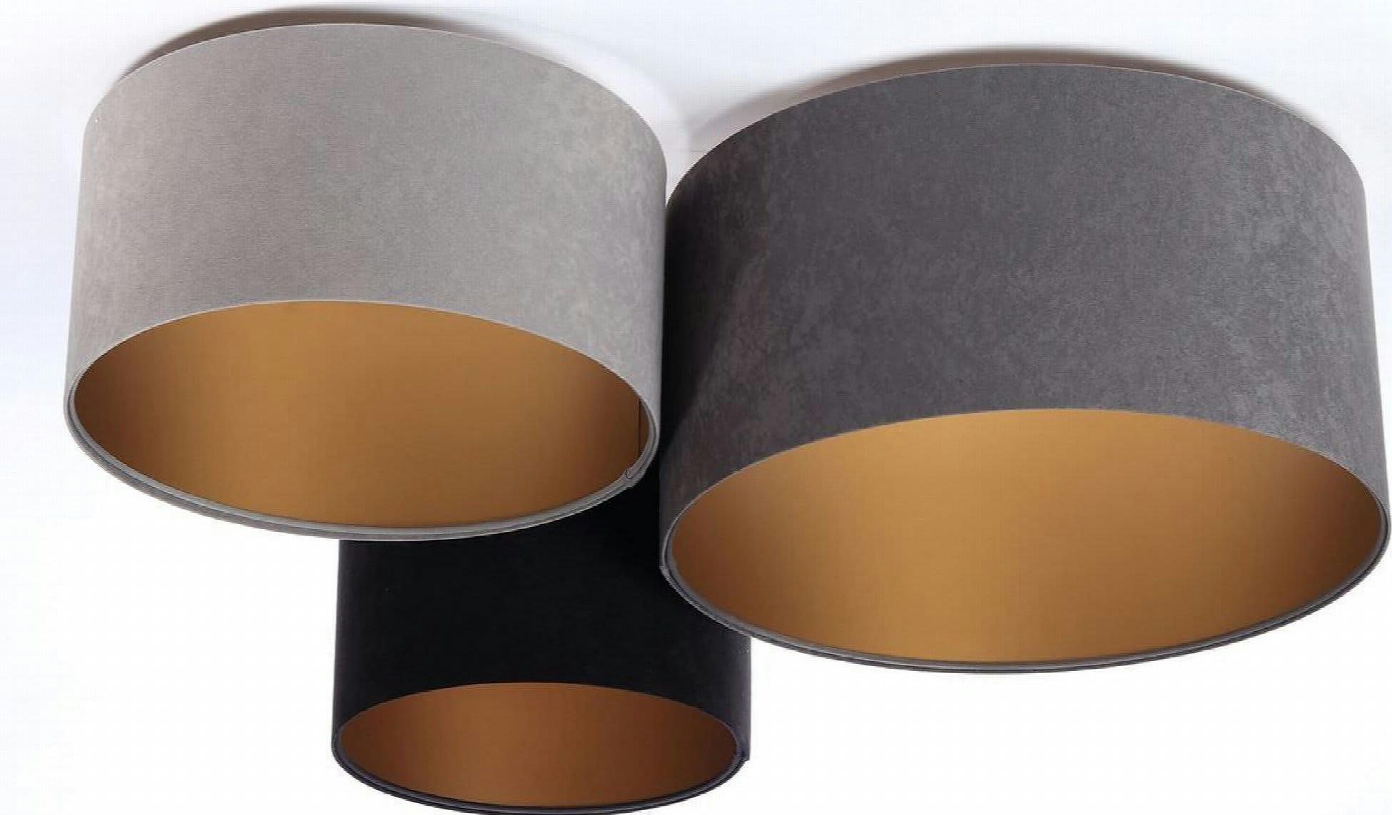 TRIO - Plafonnier Tissu Gris