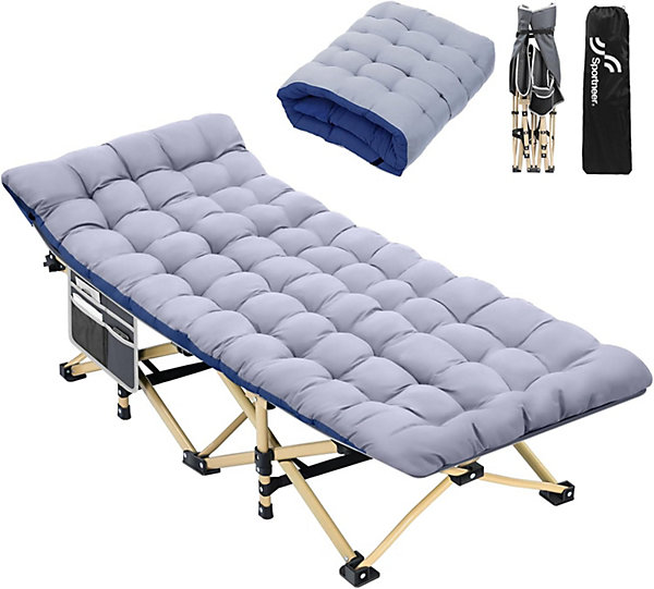 Lit de Camp avec Matelas, 71cm lit de Camp Pliable 1 Personne Charge Jusqu'à 204 Kg