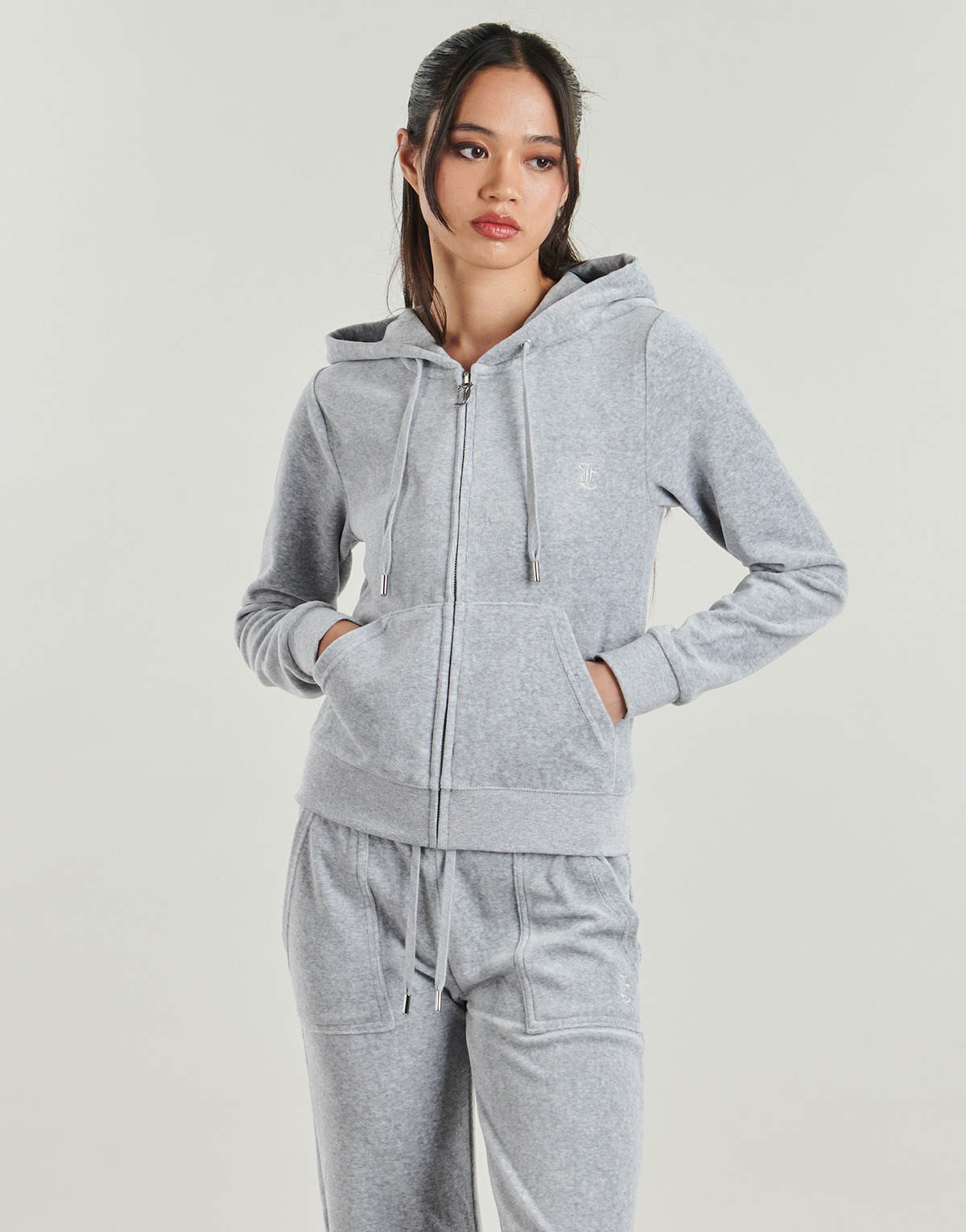 Juicy Couture - Robertson Zip Through Hoodie With Zip - Grey