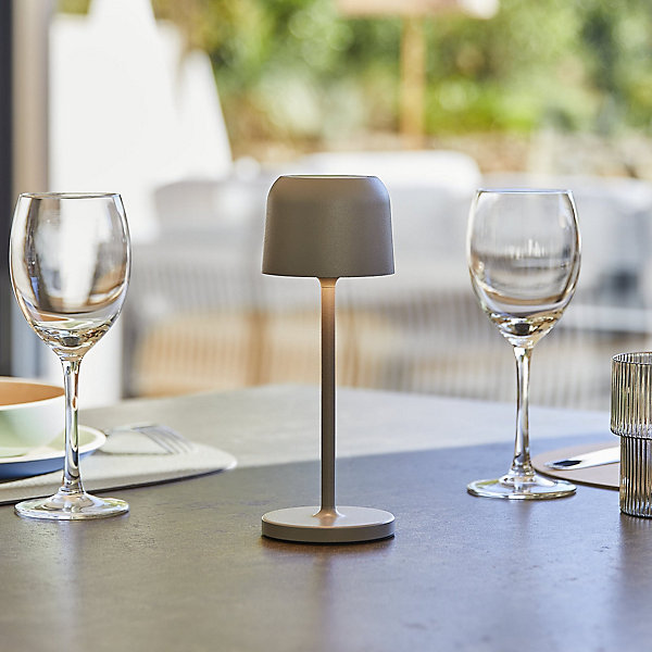 Lampe de table sans fil SOPHIA Gris clair H28cm