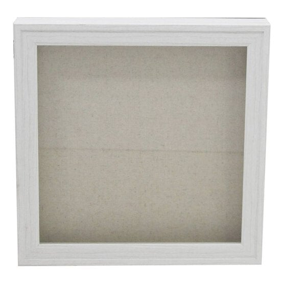 White Wash Magnetic Hinge Box Frame 12 x 12 Inches