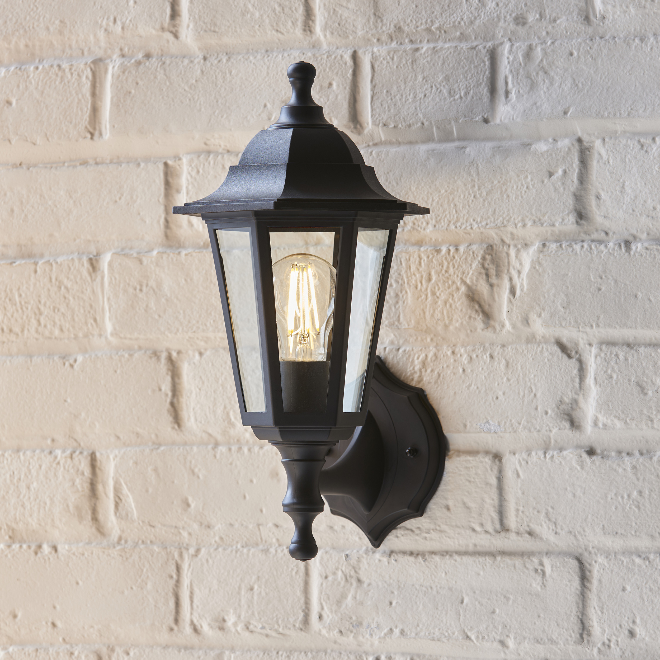 Kinkiet zewnętrzny BAYSWATER latarnia czarno-przezroczysty 1xE27x60W Endon