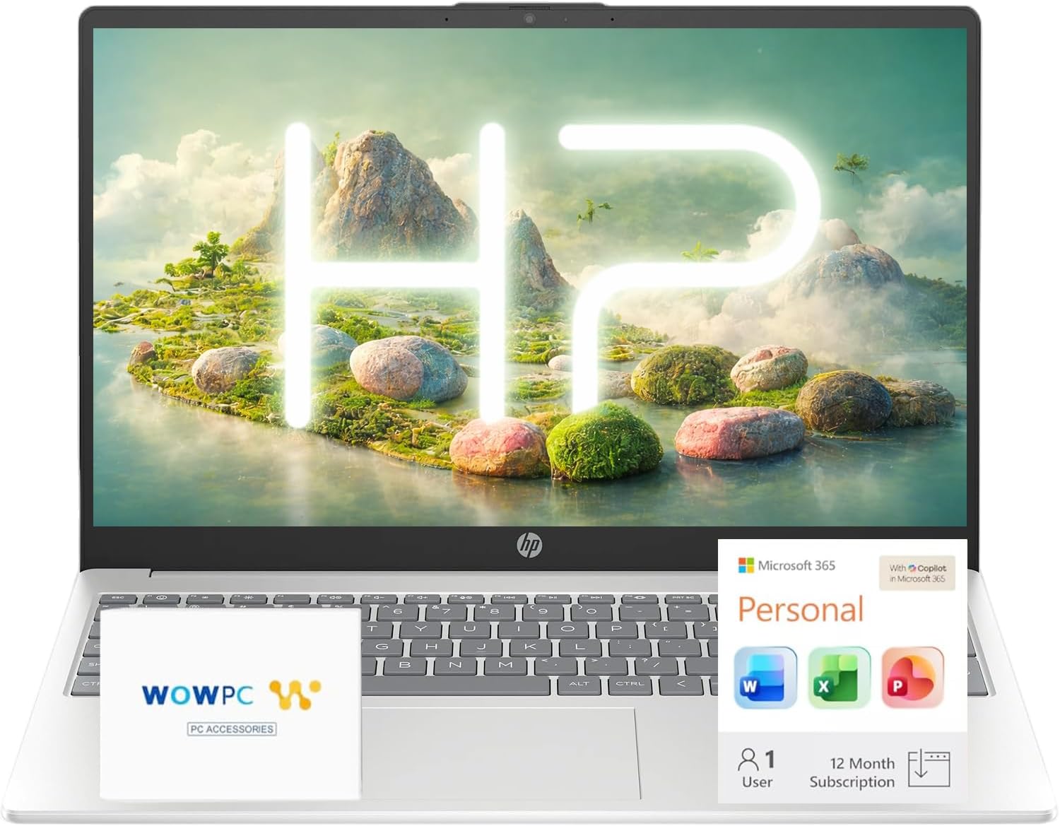 HP 15.6 Business Laptop Computer with Microsoft 365 • 2026 Edition • Copilot AI • Intel 4-Core N100 CPU • 1.1TB Storage (1TB OneDrive + 128GB UFS) • Windows 11 • w/o Mouse