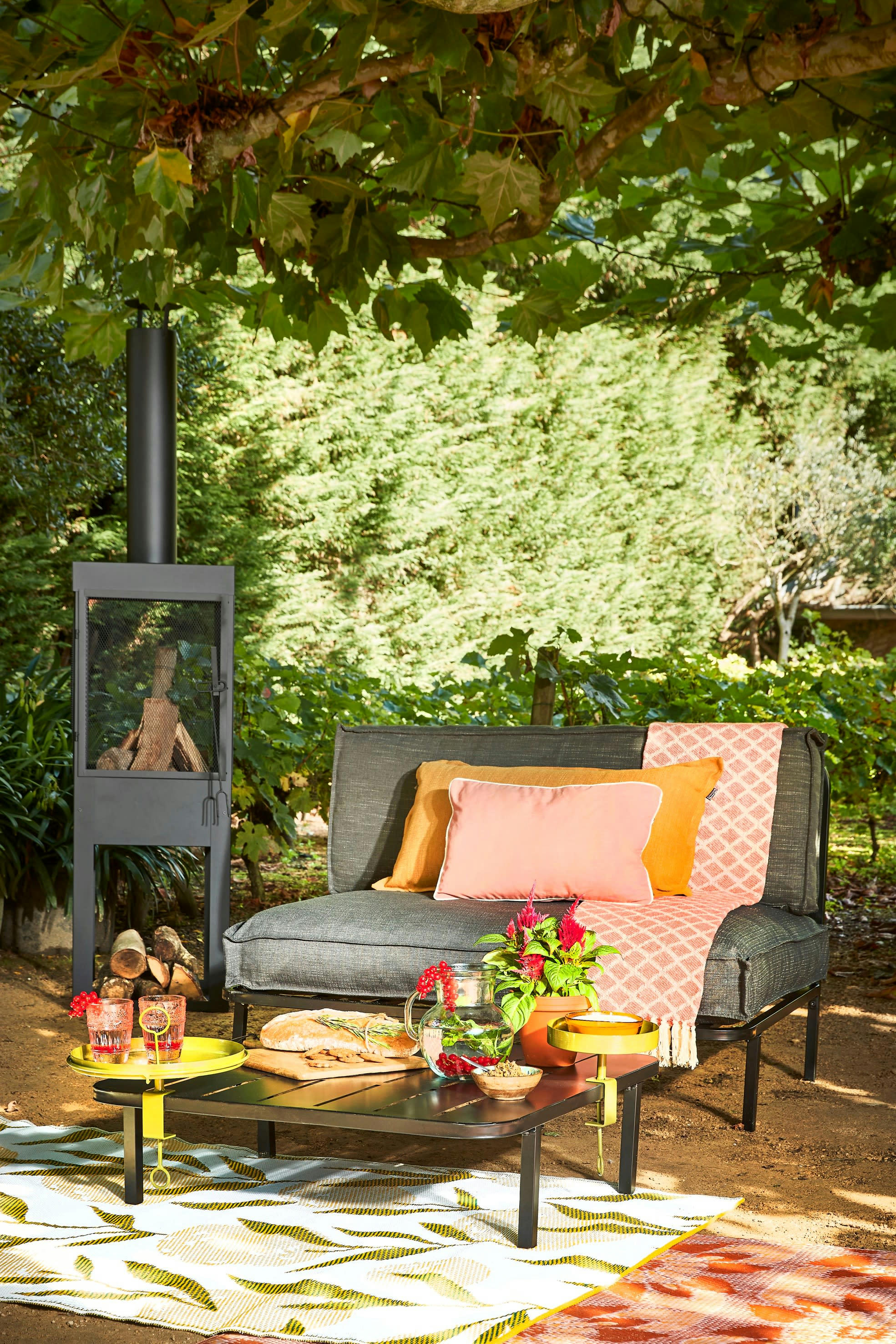 KROFT - Coussin de jardin rose foncé 50x30