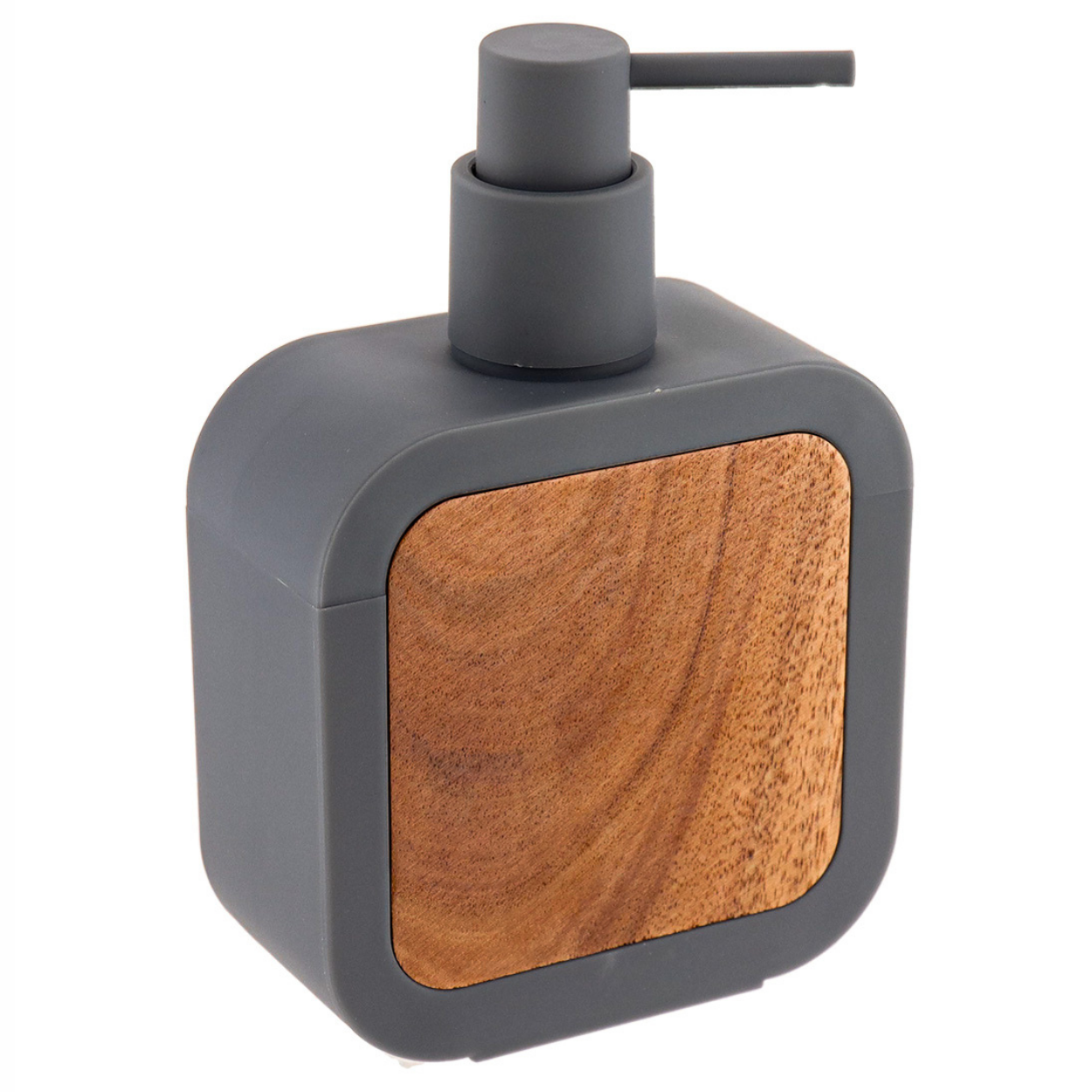 Dozownik na mydło do łazienki grafitowy kwadratowy 350 ml